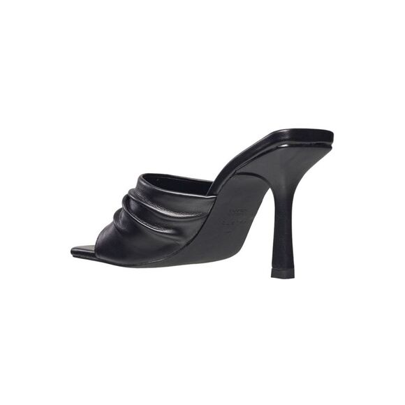 HALSTON Womens Black Non-Skid Luanda Stiletto Slip On Leather Heeled Sandal 7 - Picture 2 of 5